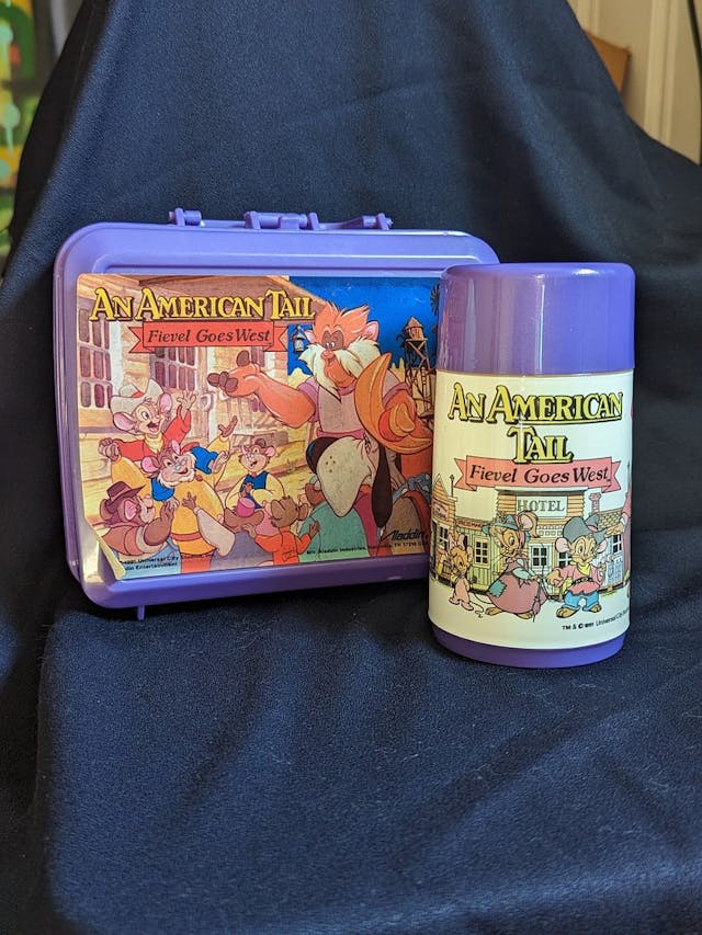 American Tail Fievel Goes West Lunch Box w Thermos